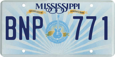 MS license plate BNP771