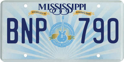 MS license plate BNP790