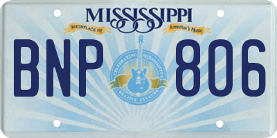 MS license plate BNP806