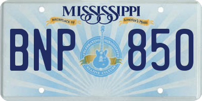 MS license plate BNP850