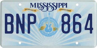 MS license plate BNP864