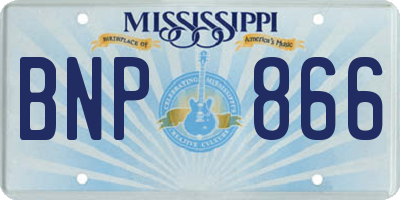 MS license plate BNP866
