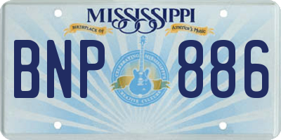 MS license plate BNP886
