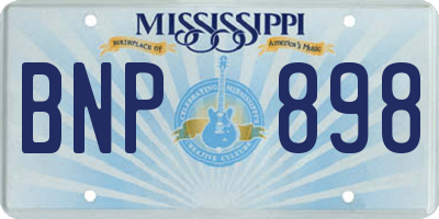 MS license plate BNP898