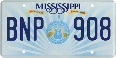 MS license plate BNP908