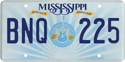 MS license plate BNQ225