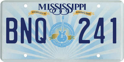 MS license plate BNQ241