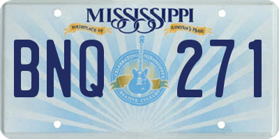 MS license plate BNQ271