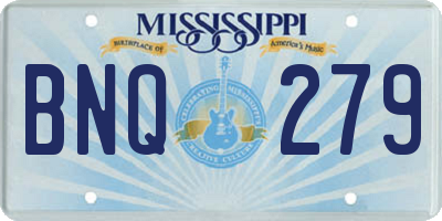 MS license plate BNQ279