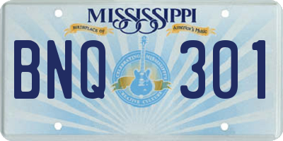 MS license plate BNQ301