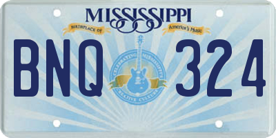 MS license plate BNQ324