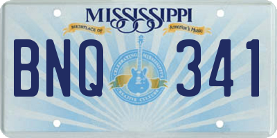 MS license plate BNQ341