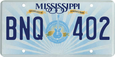 MS license plate BNQ402