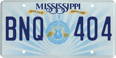 MS license plate BNQ404