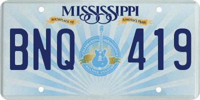 MS license plate BNQ419