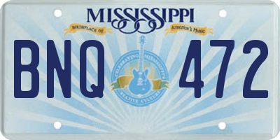 MS license plate BNQ472