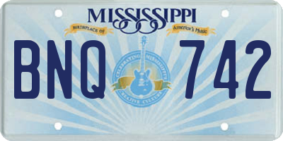 MS license plate BNQ742