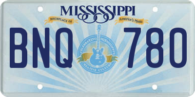 MS license plate BNQ780