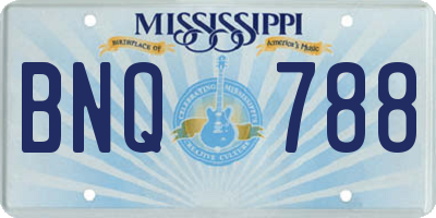 MS license plate BNQ788