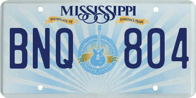 MS license plate BNQ804