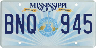 MS license plate BNQ945