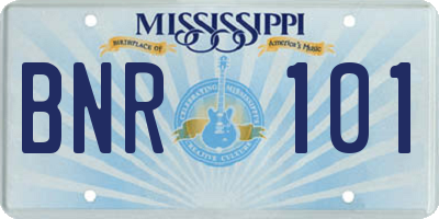 MS license plate BNR101