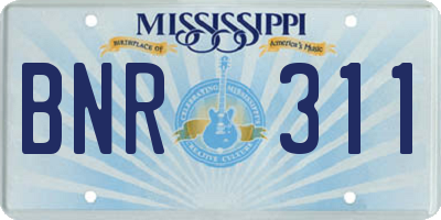 MS license plate BNR311