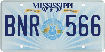 MS license plate BNR566