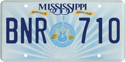 MS license plate BNR710