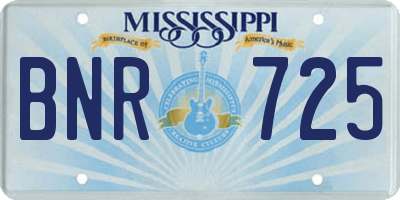 MS license plate BNR725