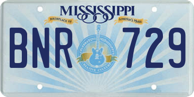 MS license plate BNR729