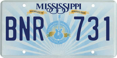 MS license plate BNR731