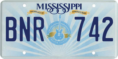 MS license plate BNR742