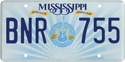 MS license plate BNR755