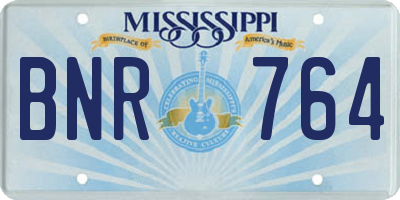 MS license plate BNR764