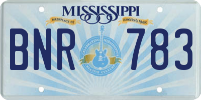 MS license plate BNR783