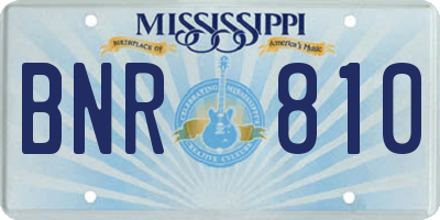 MS license plate BNR810