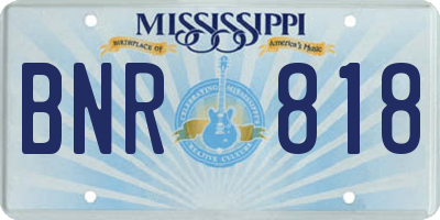 MS license plate BNR818