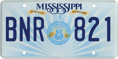 MS license plate BNR821