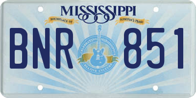 MS license plate BNR851