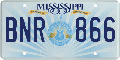 MS license plate BNR866
