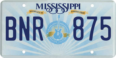 MS license plate BNR875