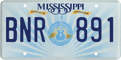 MS license plate BNR891