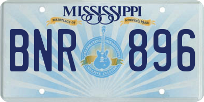 MS license plate BNR896