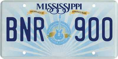 MS license plate BNR900