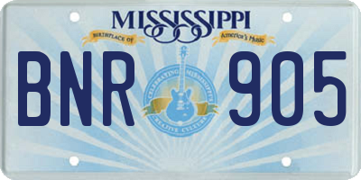 MS license plate BNR905