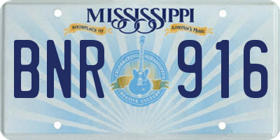 MS license plate BNR916