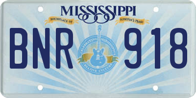 MS license plate BNR918