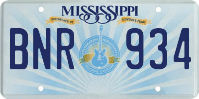 MS license plate BNR934