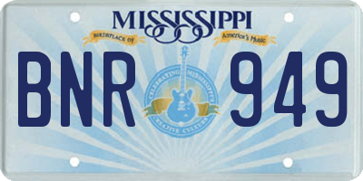 MS license plate BNR949